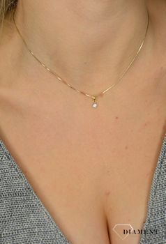 Zawieszka złota DIAMENT białe Drobna zawieszk z diamentami, wykonane z dwukolorowego złota. Elegancka biżuteria, apart, kruk (11).JPG